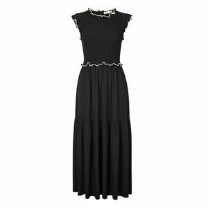 Poplin Crochet Trim Midi Dress